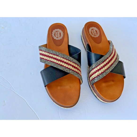 Sterling Kreek DANCING QUEEN ~ WEDGE SANDALS Sz 10 - Picture 1 of 5